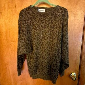 Diane Von Furstenberg metallic knit sweater size M